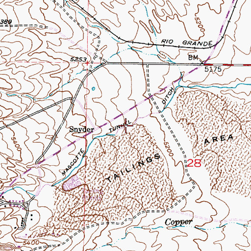 Topographic Map of Mascotte Tunnel Ditch, UT
