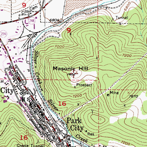 Topographic Map of Masonic Hill, UT