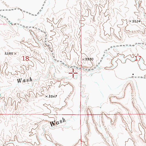Topographic Map of Mathis Wash, UT
