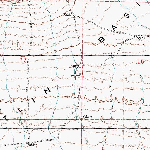 Topographic Map of Matlin Basin, UT