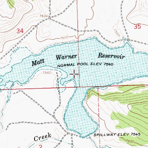 Topographic Map of Matt Warner Reservoir, UT