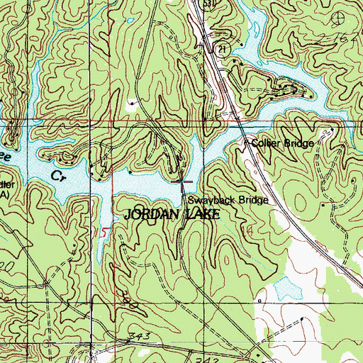 Topographic Map of Swayback Bridge, AL