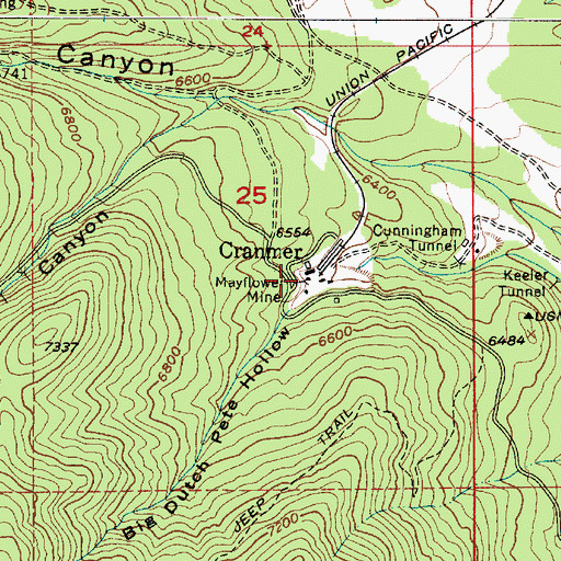 Topographic Map of Mayflower Mine, UT
