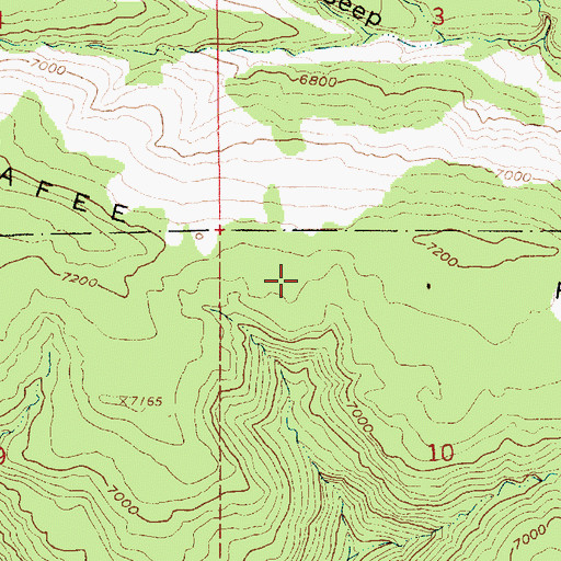 Topographic Map of McAfee Ridge, UT