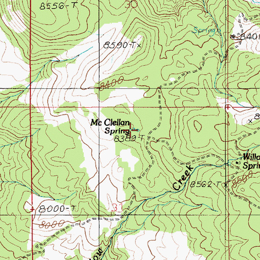 Topographic Map of McClellan Spring, UT