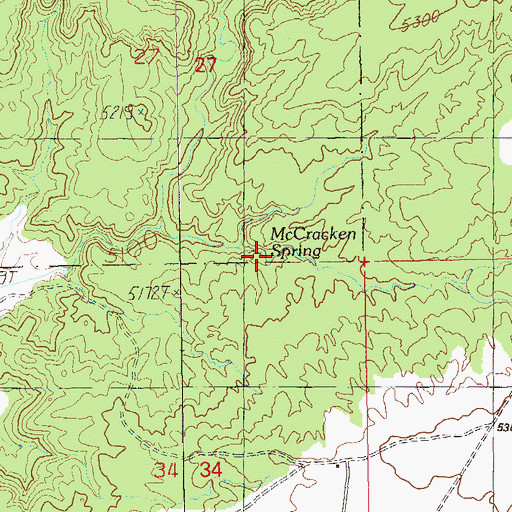 Topographic Map of McCracken Spring, UT