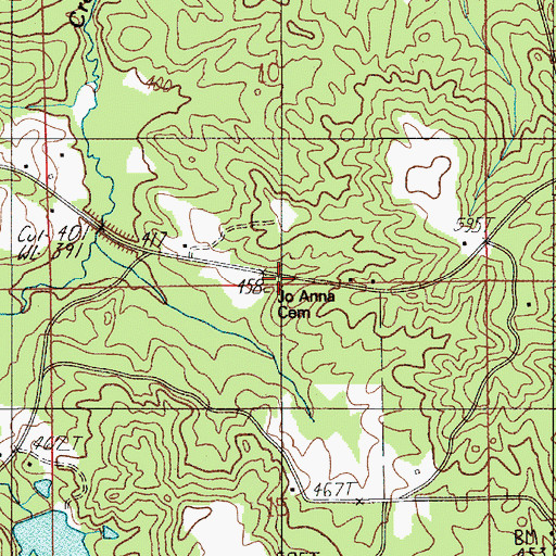 Topographic Map of Jo Anna Cemetery, AL