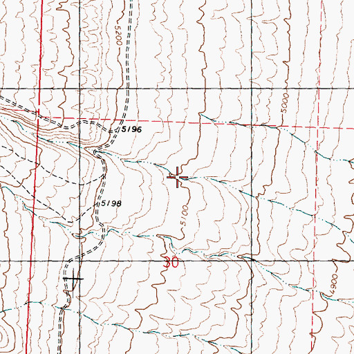 Topographic Map of McGinty Canyon, UT