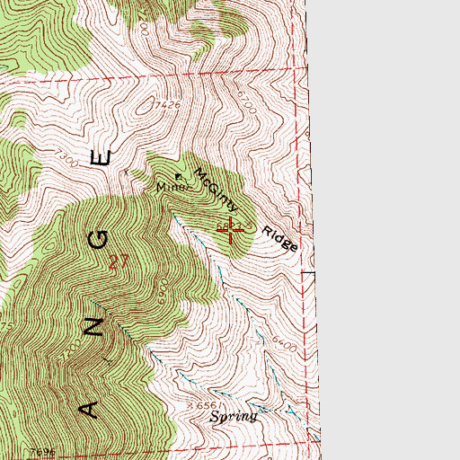 Topographic Map of McGinty Ridge, UT