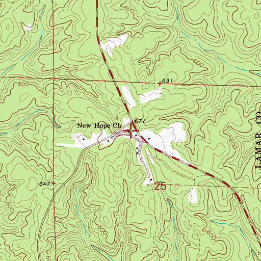 Topographic Map of New Hope Cemetery, AL