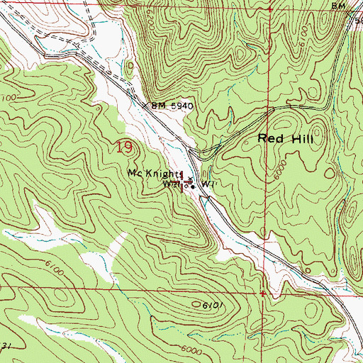 Topographic Map of McKnights Well, UT