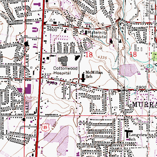 Topographic Map of McMillan Elementary School, UT