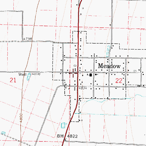 Topographic Map of Meadow, UT