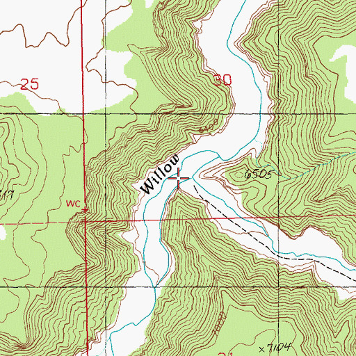 Topographic Map of Meadow Creek, UT