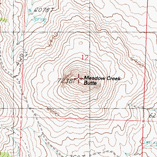 Topographic Map of Meadow Creek Butte, UT