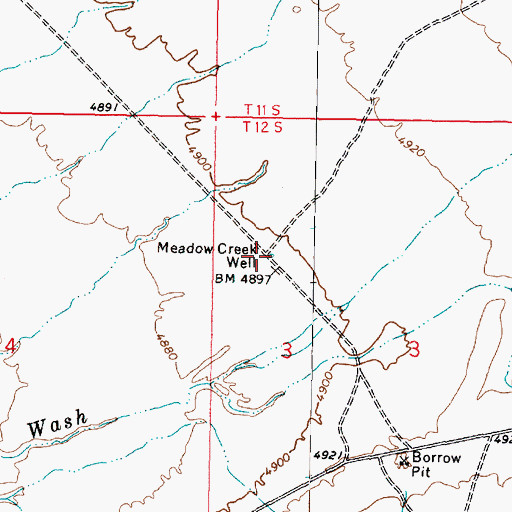 Topographic Map of Meadow Creek Well, UT