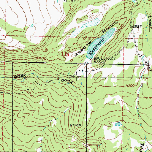 Topographic Map of Meadow Hollow, UT