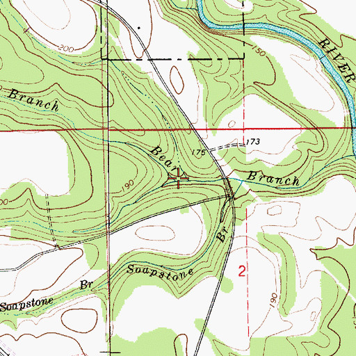Topographic Map of Lowery Creek, AL
