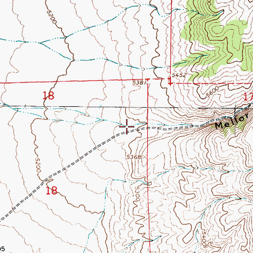 Topographic Map of Mellor Canyon, UT
