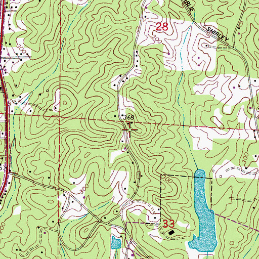 Topographic Map of AG Hinton Full Gospel Deliverance Church, AL