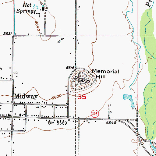 Topographic Map of Memorial Hill, UT
