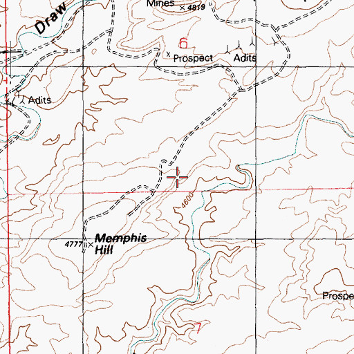 Topographic Map of Memphis Mines, UT
