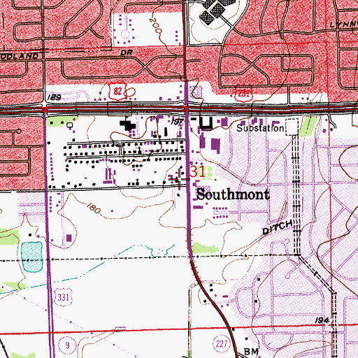 Topographic Map of Abraham Baptist Church, AL