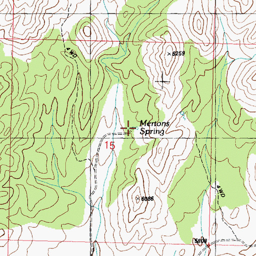Topographic Map of Mertons Spring, UT