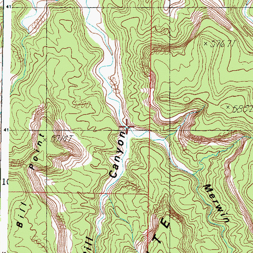 Topographic Map of Merwin Canyon, UT