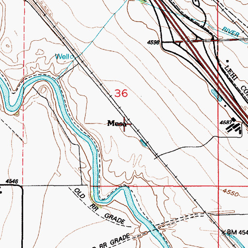 Topographic Map of Mesa, UT