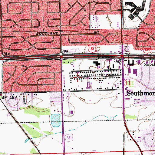 Topographic Map of Abraham Vinyard Church of Christ, AL