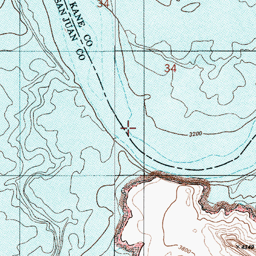 Topographic Map of Meskin Bar (historical), UT