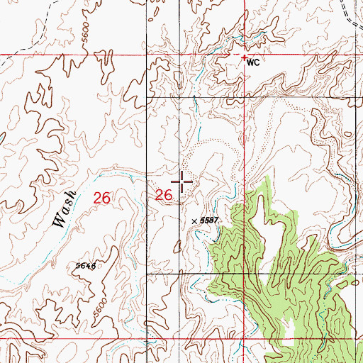 Topographic Map of Mesquite Wash, UT