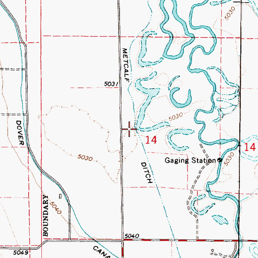 Topographic Map of Metcalf Ditch, UT