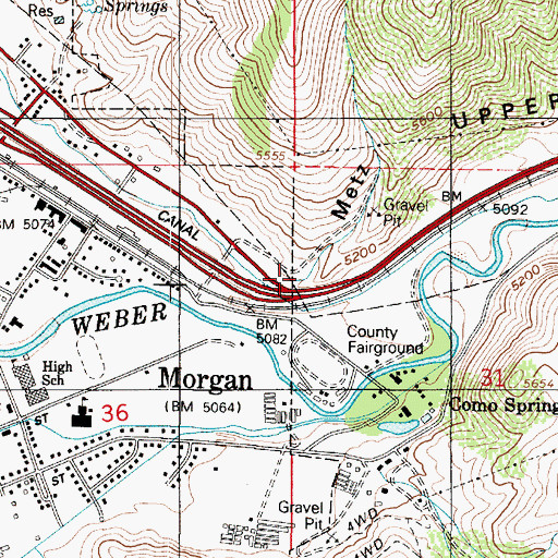 Topographic Map of Metz Hollow, UT