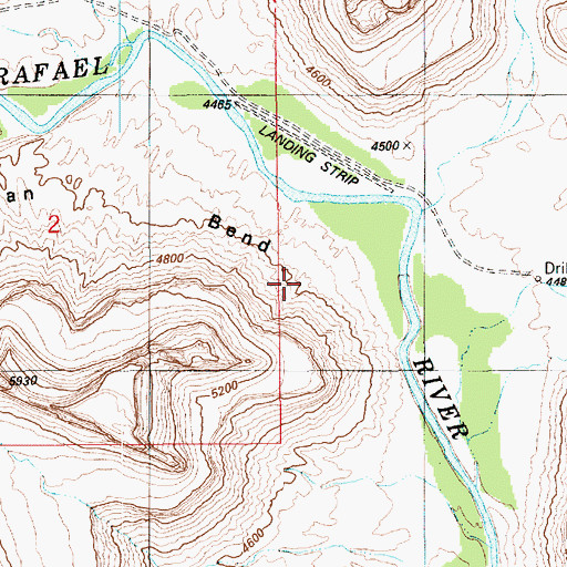 Topographic Map of Mexican Bend, UT
