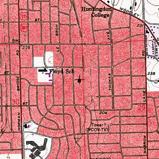 Topographic Map of Agudath Israel Synagogue, AL