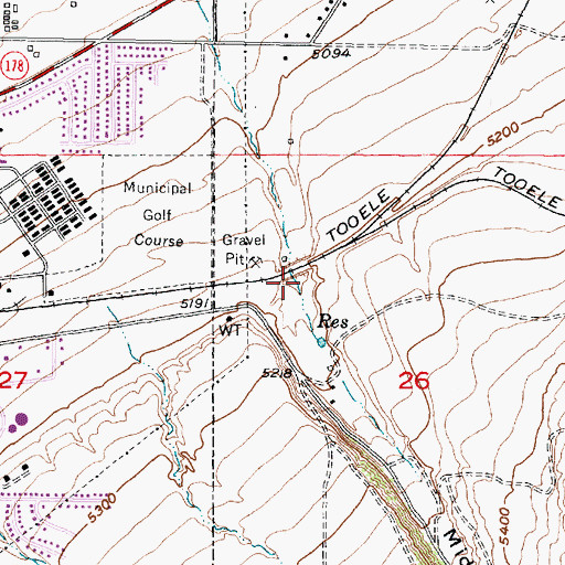 Topographic Map of Middle Canyon, UT