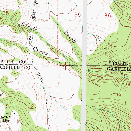 Topographic Map of Middle Creek, UT
