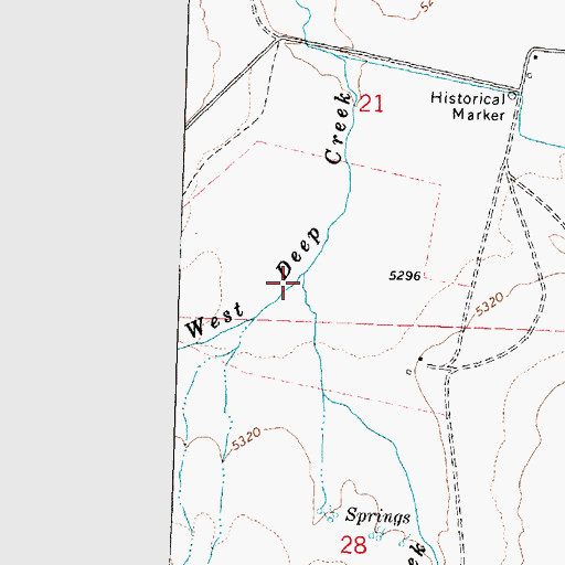 Topographic Map of Middle Deep Creek, UT
