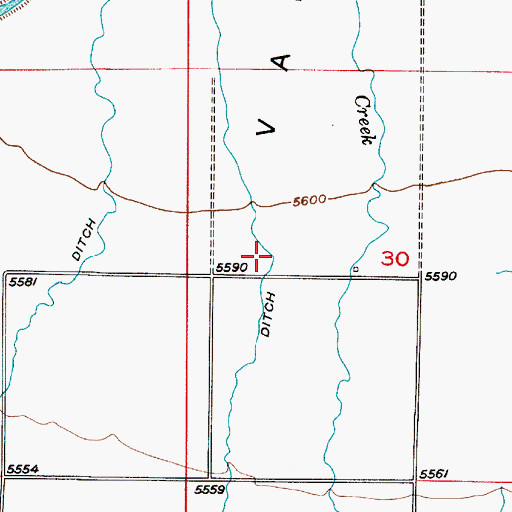 Topographic Map of Middle Ditch, UT