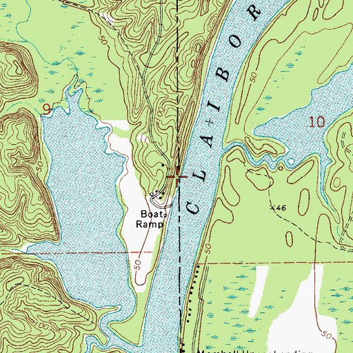 Topographic Map of Presnall Landing, AL