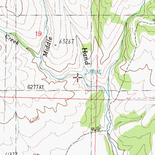 Topographic Map of Middle Fork Dove Creek, UT