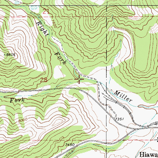Topographic Map of Middle Fork Miller Creek, UT