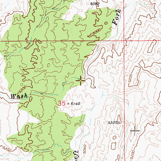 Topographic Map of Middle Fork Summerville Wash, UT