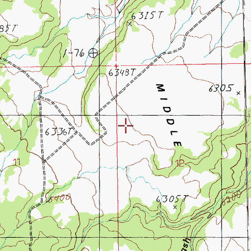 Topographic Map of Middle Mesa, UT