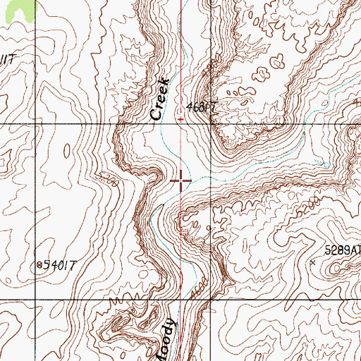 Topographic Map of Middle Moody Canyon, UT