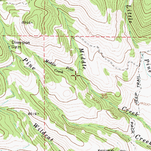 Topographic Map of Middle Pine Creek, UT