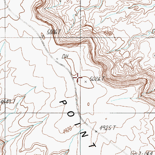 Topographic Map of Middle Point, UT