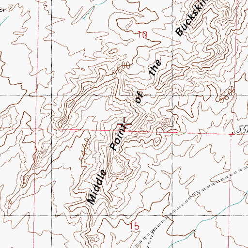 Topographic Map of Middle Point of the Buckskins, UT